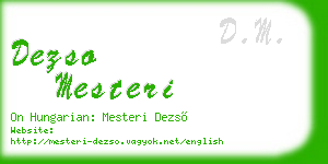 dezso mesteri business card